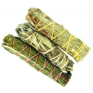 Cedar, White, and Blue Sage Smudges - 3 Sticks